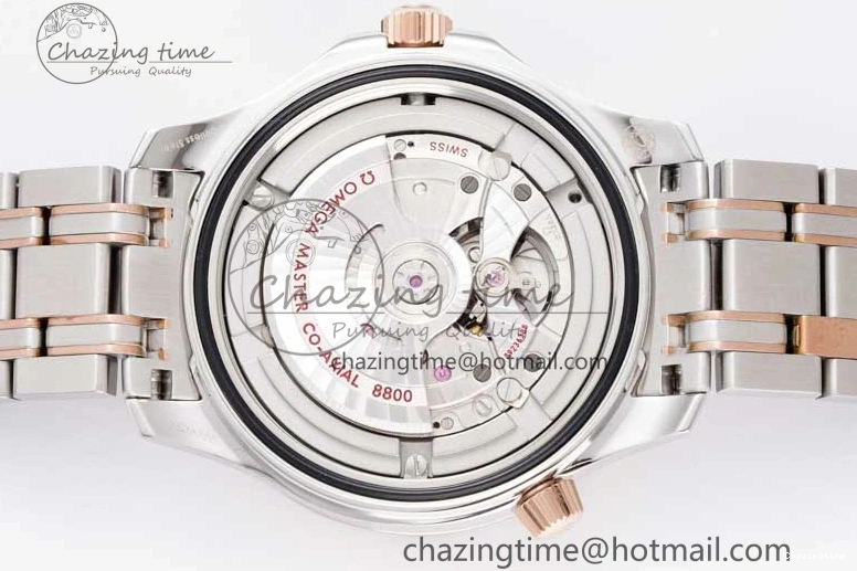 1218 UrbanChic Seamaster Diver 300M SS RG Black Ceramic Bezel JVSF 1:1 Best Edition Black Dial on SS RG Bracelet A 7786